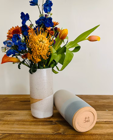 Tall Cylinder Vase by Hands on Ceramics