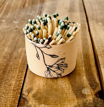 Mini Floral Match Stick Holder by Hands on Ceramics