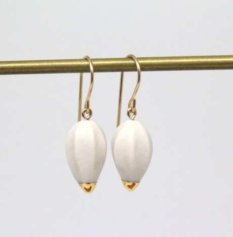 Seed Porcelain Earrings by Mier Luo