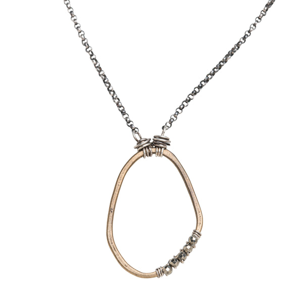 Freeform Wrap Necklace with Pyrite by Original Hardware