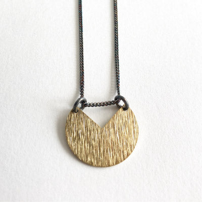 Little Brass V Circle Necklace by SSD Jewelry