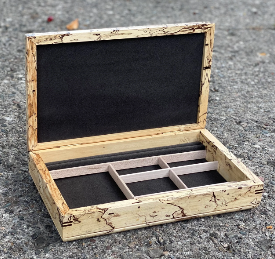 Large Tamarind Valet Jewelry Box by Mikutowski Woodworking