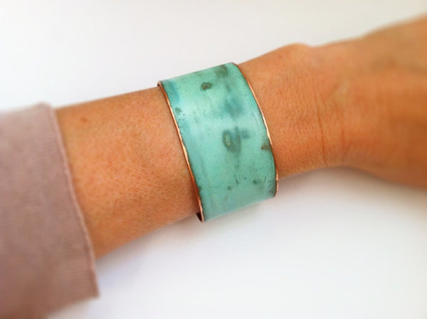 Verdigris Patina Brass Cuff by SSD Jewelry