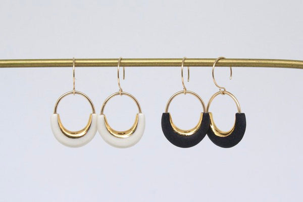 Eden Round Porcelain Earrings by Mier Luo