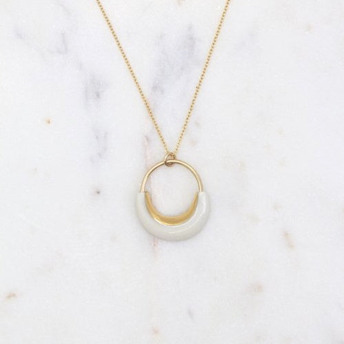 Eden Round Porcelain Necklace by Mier Luo