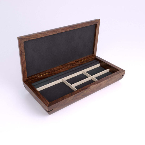 Burled Walnut Valet Jewelry Box by Mikutowski Woodworking