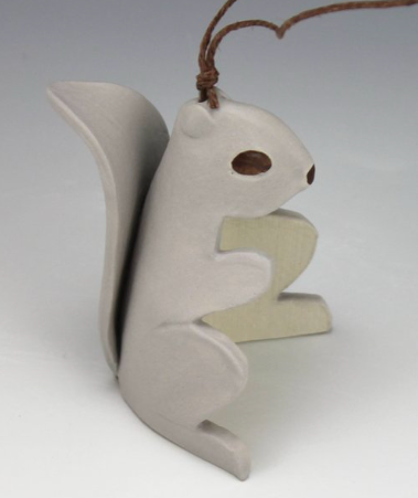 Porcelain Squirrel Ornament by Beth DiCara