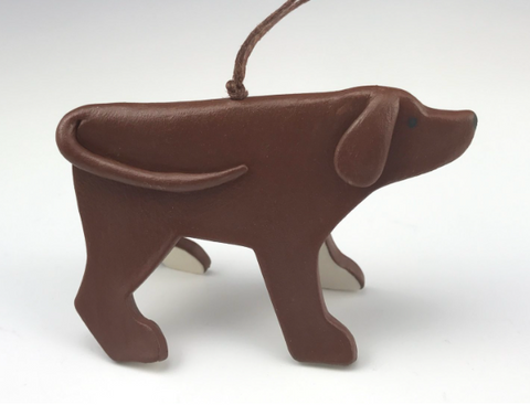 Porcelain Chocolate Lab Ornament by Beth DiCara