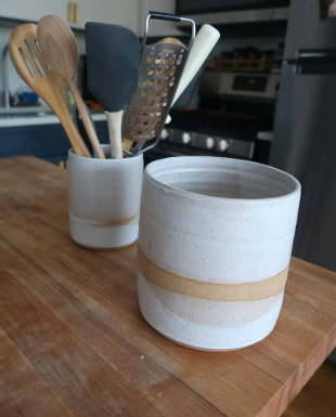 Large Utensil Holder by Hands on Ceramics