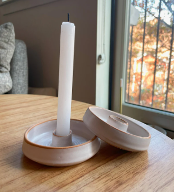 Angled Candle Holder by Hands on Ceramics