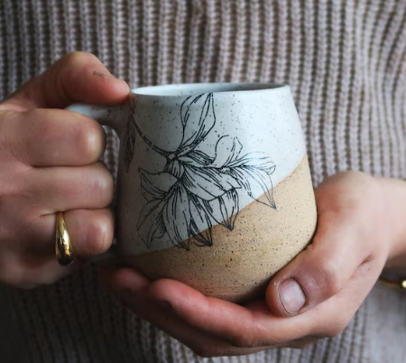 Floral Mug by Hands on Ceramics