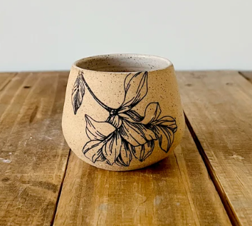 Floral Espresso Cup by Hands on Ceramics