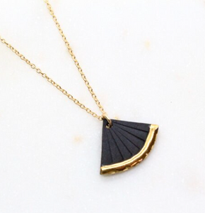 Dipped Fan Porcelain Necklace by Mier Luo