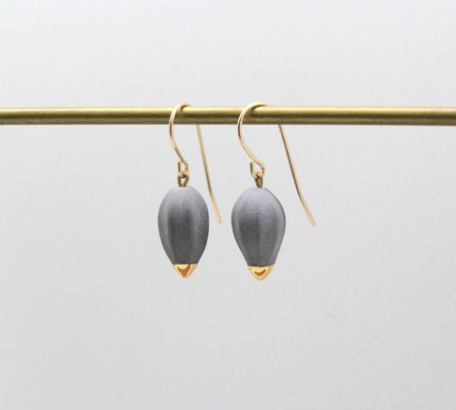 Seed Porcelain Earrings by Mier Luo
