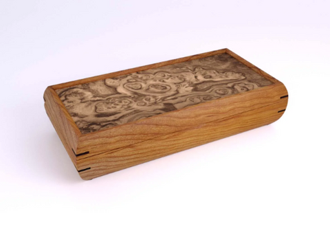 Burled Walnut Valet Jewelry Box by Mikutowski Woodworking