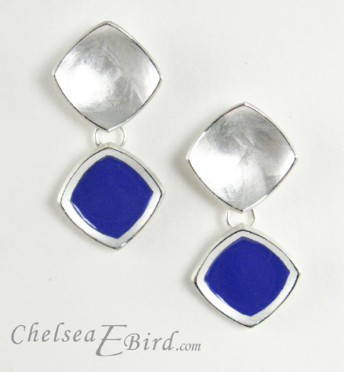 Chroma Drop Stud Enamel Earrings by Chelsea Bird