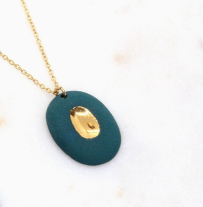 Guardian Shield Porcelain Necklace by Mier Luo