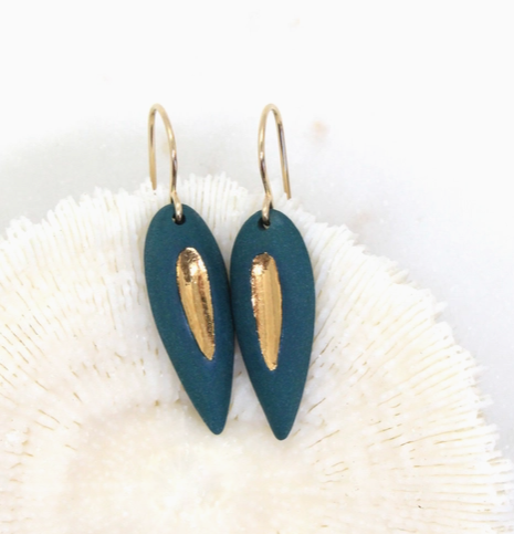 Guardian Teardrop Porcelain Earrings by Mier Luo