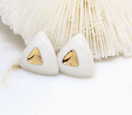 Guardian Prism Porcelain Stud Earrings by Mier Luo