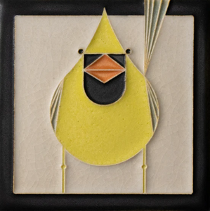 Ceramic Yellow Cardinal Tile by Motawi Tileworks