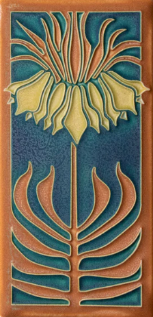 Ceramic Persian Lily Tile of Motawi Tileworks