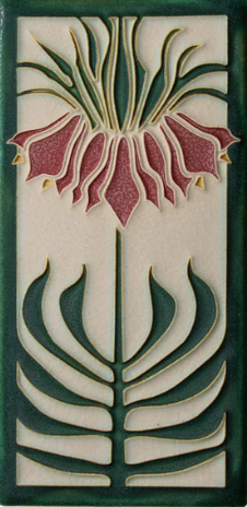 Ceramic Persian Lily Tile of Motawi Tileworks