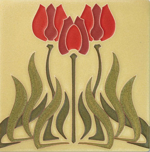 Ceramic Tulips Tile by Motawi Tileworks