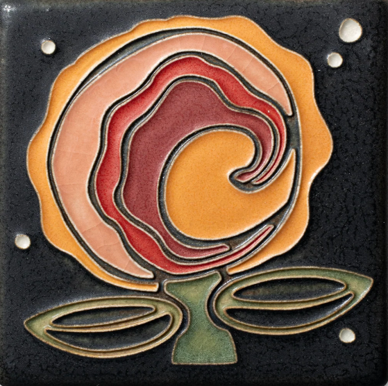 Ceramic Cosmic Bloom Tile by Motawi Tileworks
