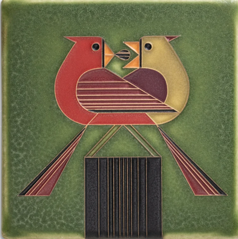 Ceramic "Redbird Romance" Tile by Motawi Tileworks