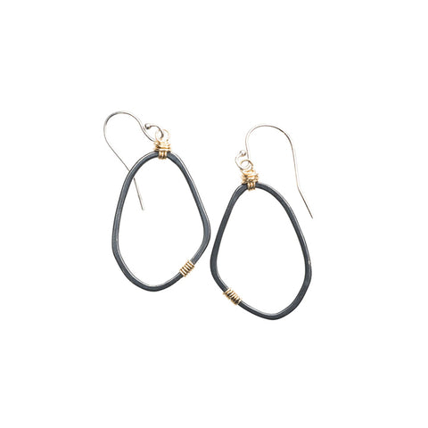 Small Oxidized Sterling Freeform Earrings by Original Hardware