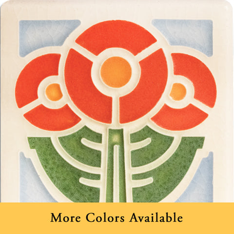 Ceramic Round Flowers Tile by Motawi Tileworks