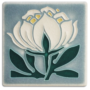 Ceramic Peony Bloom Tile by Motawi Tileworks