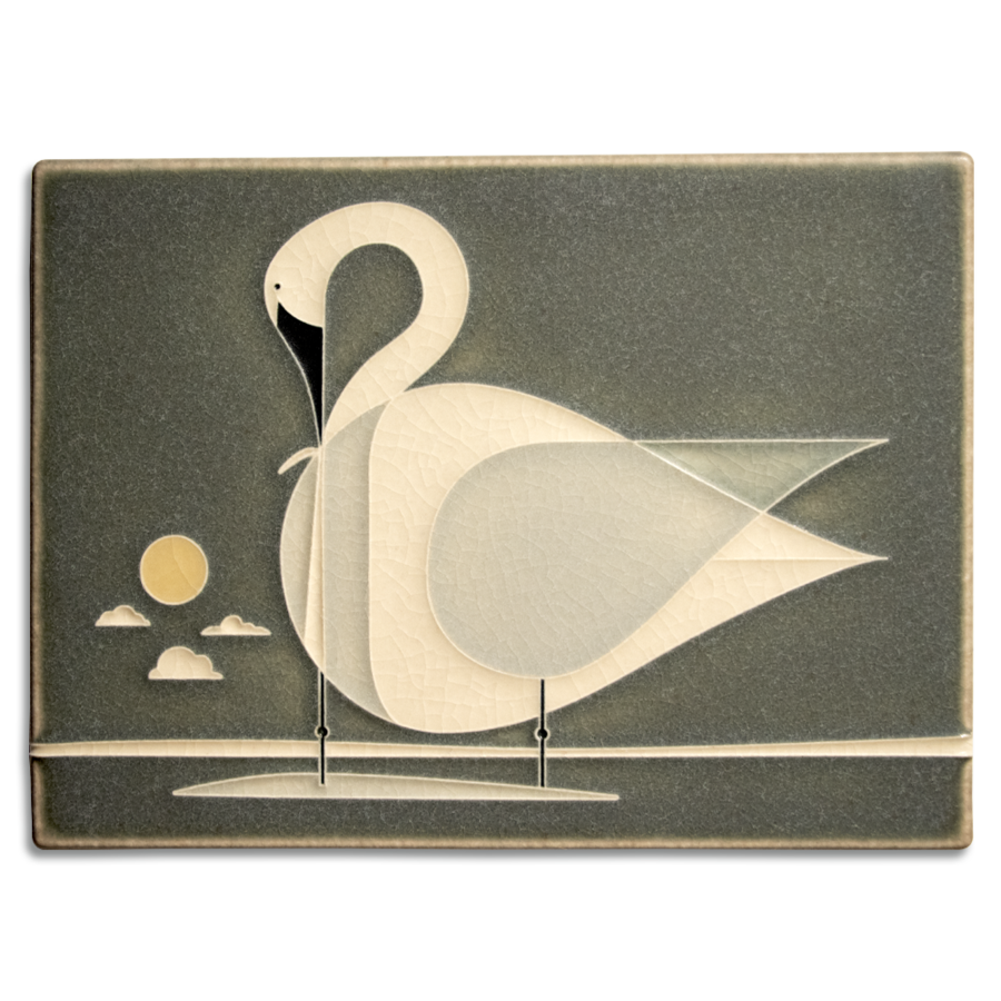 Ceramic "Trumpeter Swan" Tile by Motawi Tileworks