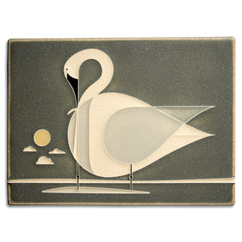 Ceramic "Trumpeter Swan" Tile by Motawi Tileworks