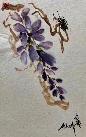 Original Grapes Watercolor Card by Sanford Schatz
