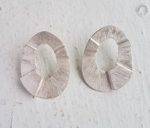 Carved Sterling Silver Earrings by Heather Guidero