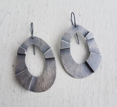Oxidized Sterling Silver Earrings by Heather Guidero