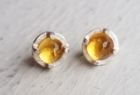 Citrine and Sterling Silver Earrings by Heather Guidero