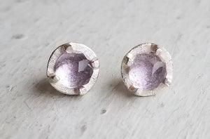Amethyst and Sterling Silver Earrings by Heather Guidero
