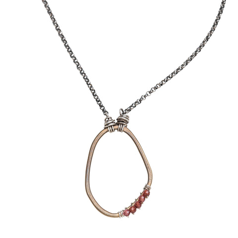 Freeform Wrap Necklace with Red Garnets by Original Hardware