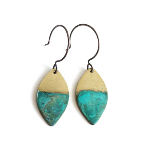 Rising Tide Leaf Earrings by SSD Jewelry