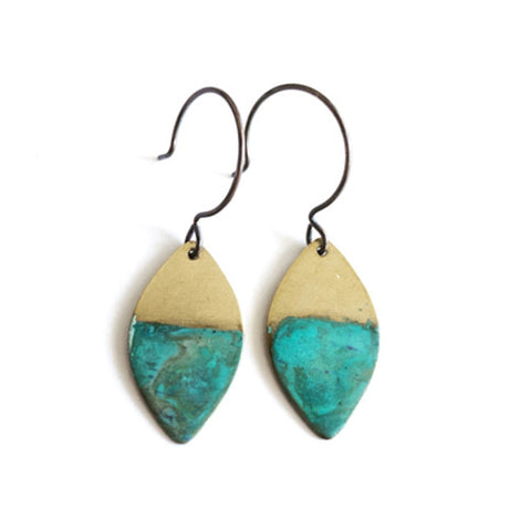 Rising Tide Leaf Earrings by SSD Jewelry