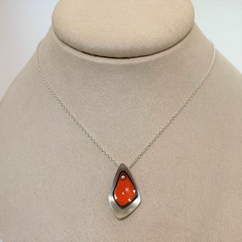 Enamel Flame Necklace by Chelsea Bird