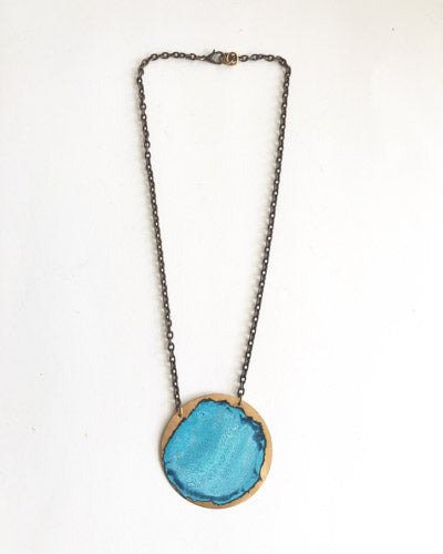 Large Sky Patina Circle Necklace by SSD Jewelry
