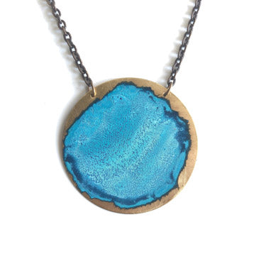 Large Sky Patina Circle Necklace by SSD Jewelry