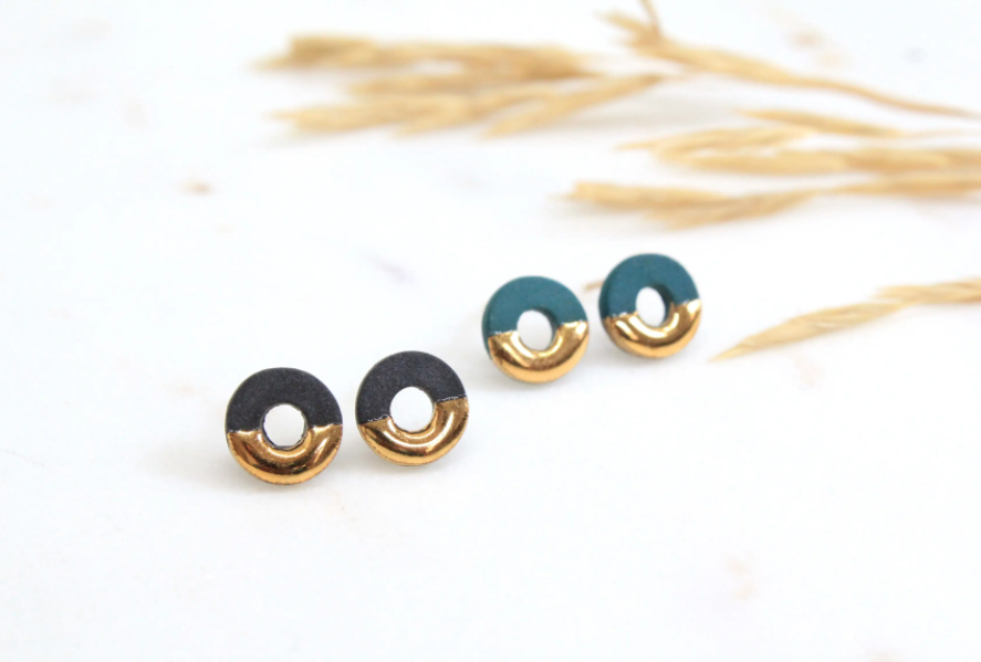 Porcelain Donut Stud Earrings by Mier Luo