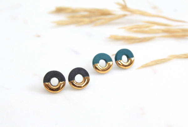 Porcelain Donut Stud Earrings by Mier Luo