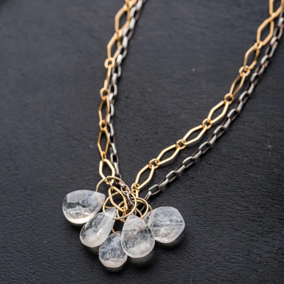 Cluster Mixed Metal Necklace by Original Hardware