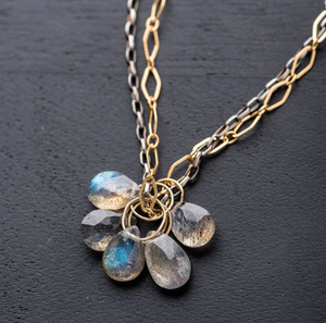 Cluster Mixed Metal Necklace by Original Hardware
