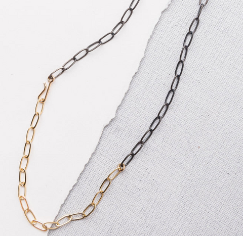 Mixed Metal Link Chain Necklace by Original Hardware